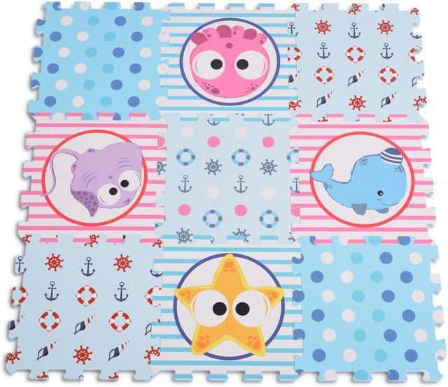 Moni Puzzlematte Puzzleteppich, 9-teiliges Set, Blau, Schaumstoff - Bild 1