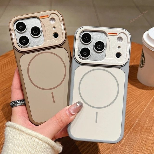 Apple Magnetische iPhone Schutzhülle mit MagSafe in Silber und Orange - Bild 1