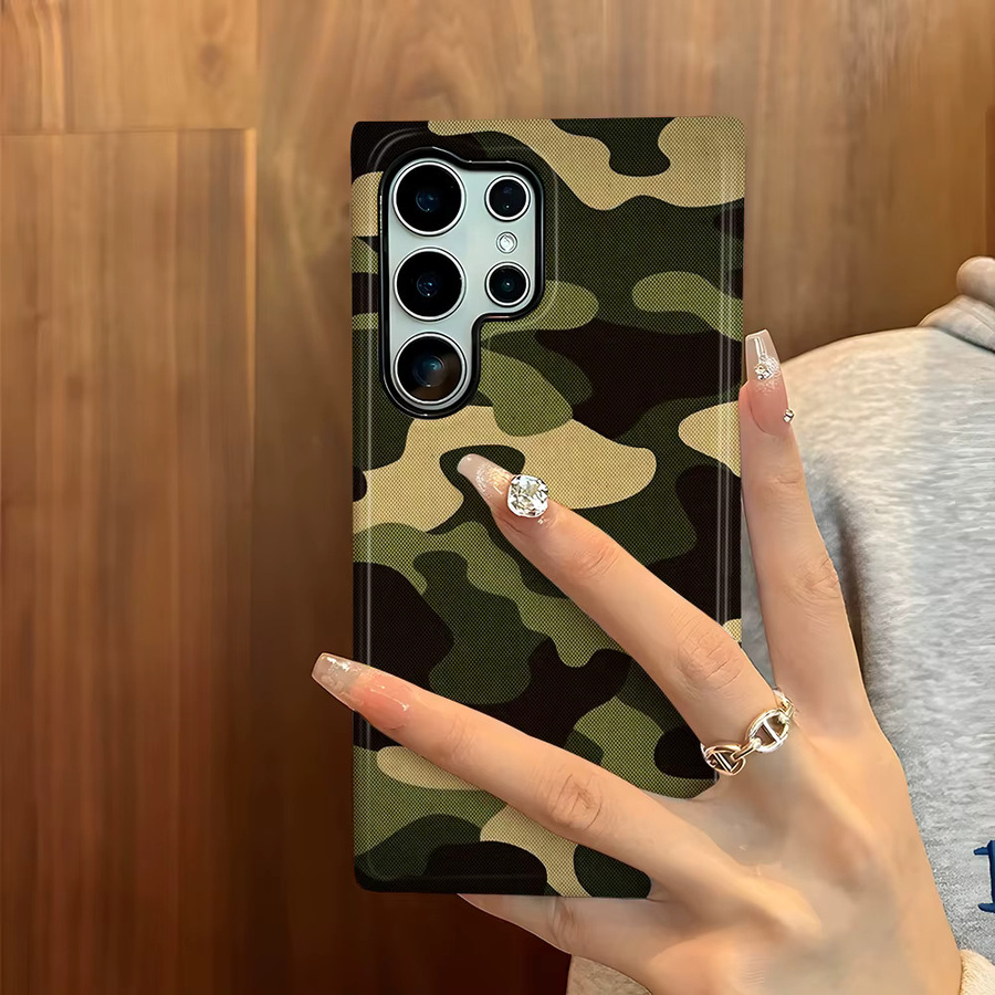 Glänzende Samsung Handyhülle mit klassischem Tarnmuster in Multicolour für Galaxy S26 S25 S24 S23 S20 FE A56 A36 Ultra HD-Hartschale - Bild 3