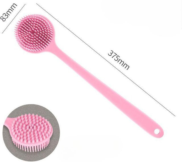 JR-Studio Badebürste aus Silikon mit langem Griff, rosa, Unisex - Bild 1