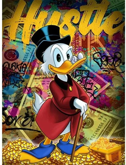 Disney Diamond Painting Set Ente McMuffin mit Graffiti-Illustration, Mosaik-Kunst DIY Set in Multicolour, B: 40 cm, H: 50 cm - Bild 1