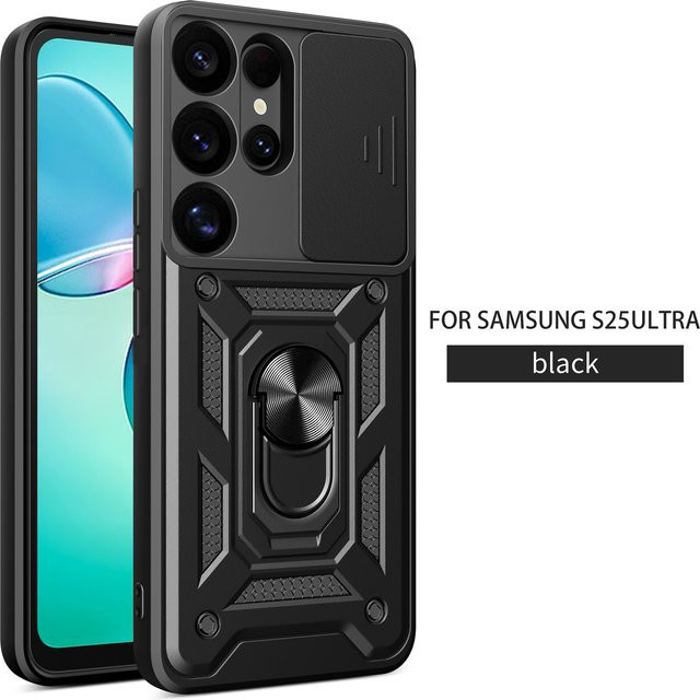 Samsung Galaxy S25 Ultra Schutzhülle Military Grade mit Kameraobjektiv-Schutz in Gold und Schwarz - Bild 1