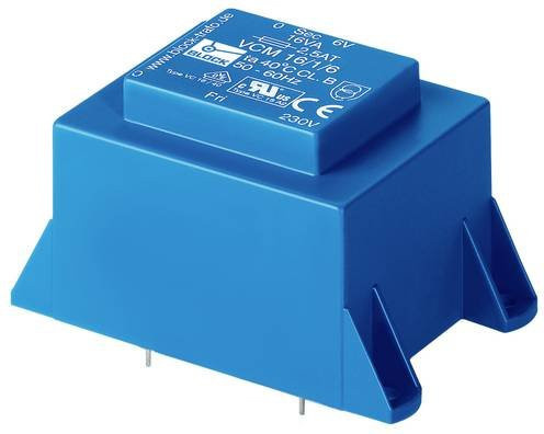 Printtransformator Block VCM 16/1/12 in Blau, 1 x 230V auf 1 x 12 V/AC, 16 VA, 1.33A - Bild 1
