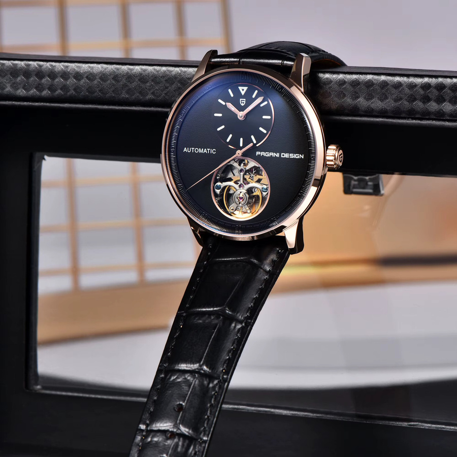 PAGANI DESIGN Armbanduhr Automatik, Leder, Blau, Herren - Bild 5