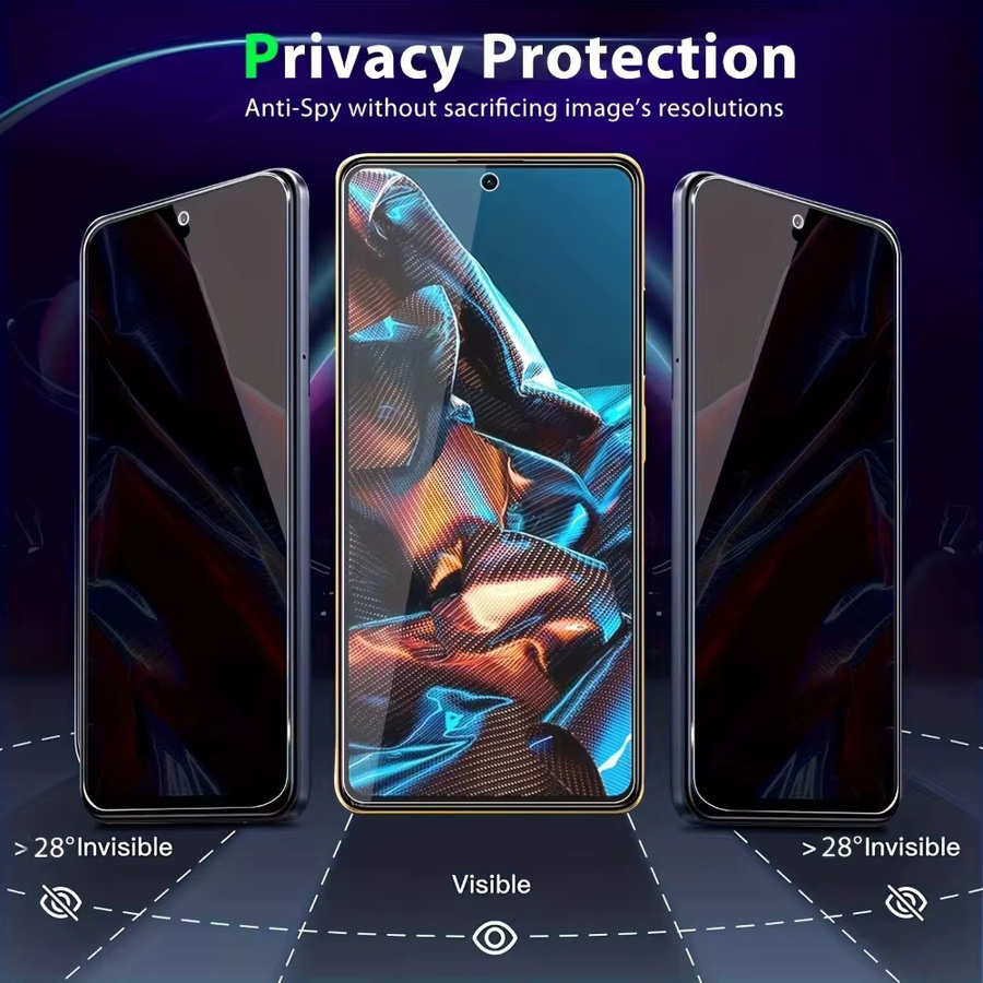 Anti-Spy Displayschutzfolie für Xiaomi 17 Ultra, 15T Pro, 14T, 13T und 12T 5G mit Fingerabdruck-Entsperrfunktion - Bild 2