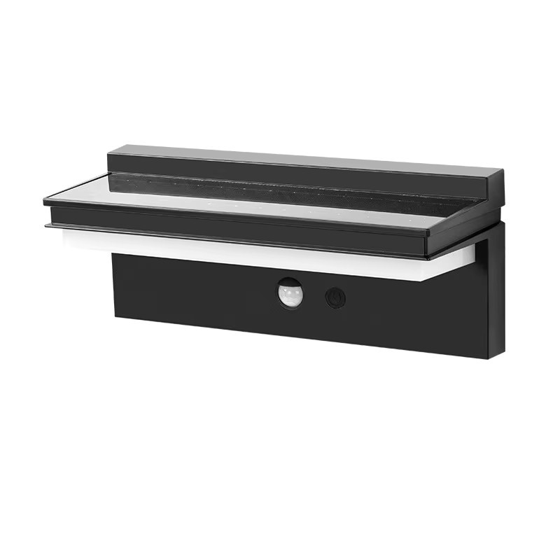VENUSWING Solarstrom-Wandleuchte in Schwarz mit Bewegungsmelder, IPX5 wasserdicht, moderne Gartenbeleuchtung mit warmweißem Licht - Bild 6