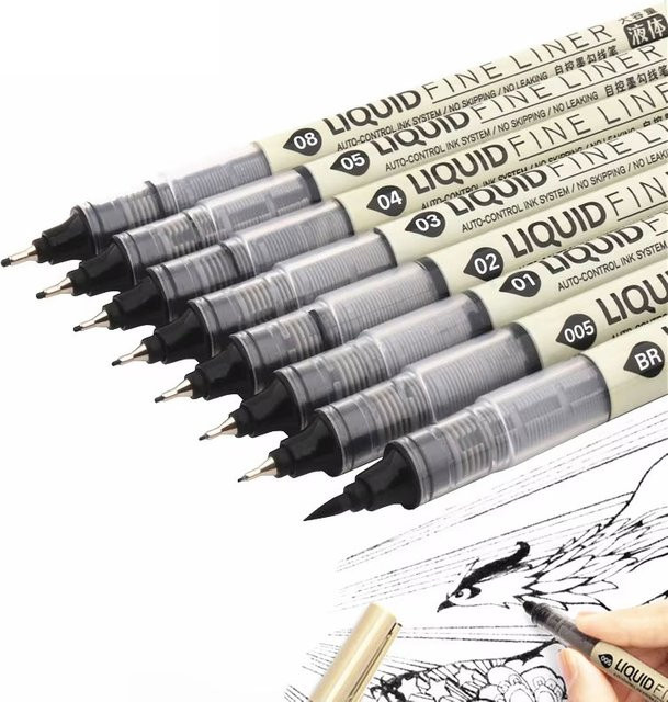 Kissbuty Wasserdichter Tintenmarker mit großer Kapazität für Skizzen, Zeichnungen und Comics, Pinselstift für Schule und Büro - Bild 1