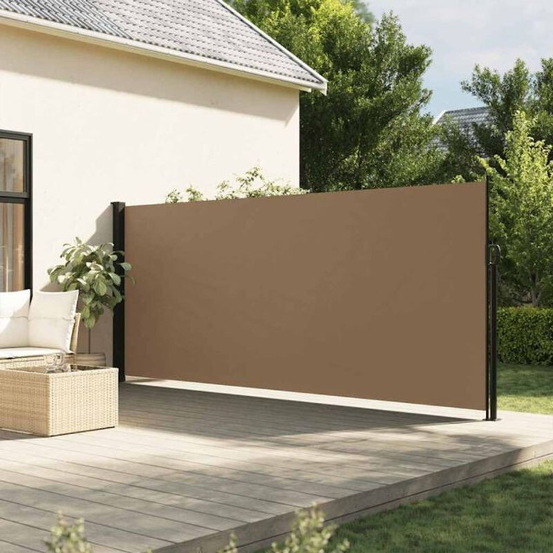 Ausziehbare Seitenmarkise von Vidaxl in Taupe, B: 600 cm, H: 160 cm - Bild 1