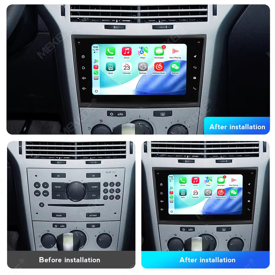 MEKEDE Android Autoradio mit 7 Zoll Display, Wireless CarPlay, WiFi, Bluetooth und GPS für Opel Astra H G J, Zafira B, Corsa C D, Antara, Vectra und Vivaro, Schwarz/Grau - Bild 3