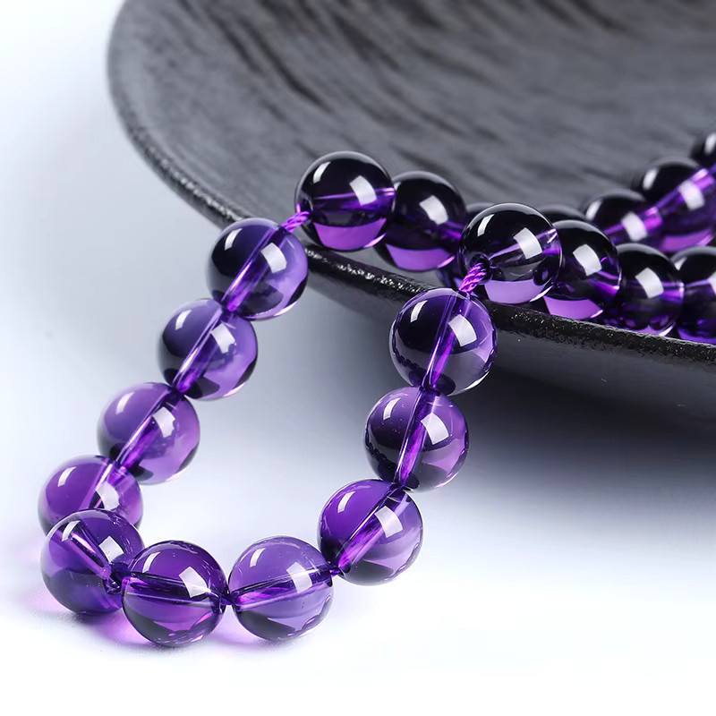 Amethyst Perle, Runde Kristall Perle, Lila, Bunt - Bild 4
