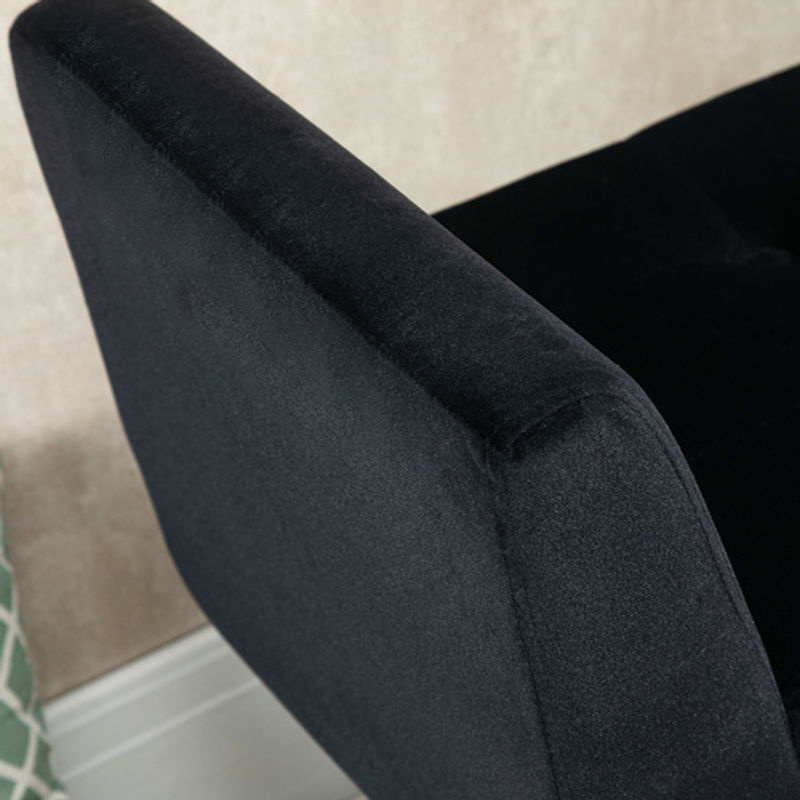HOMCOM Sitzbank als Sitztruhe mit Stauraum aus Samt und Polyester, Schwarz, B: 107 cm, T: 42 cm, H: 65 cm - Bild 2