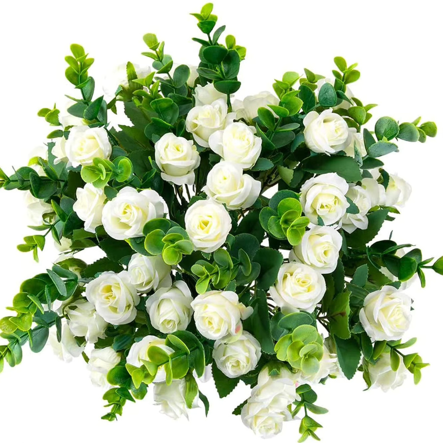 ZQCY Kunstrosen in Weiß als florale Dekoration für Hochzeit, Valentinstag und Wohnzimmer - Bild 2