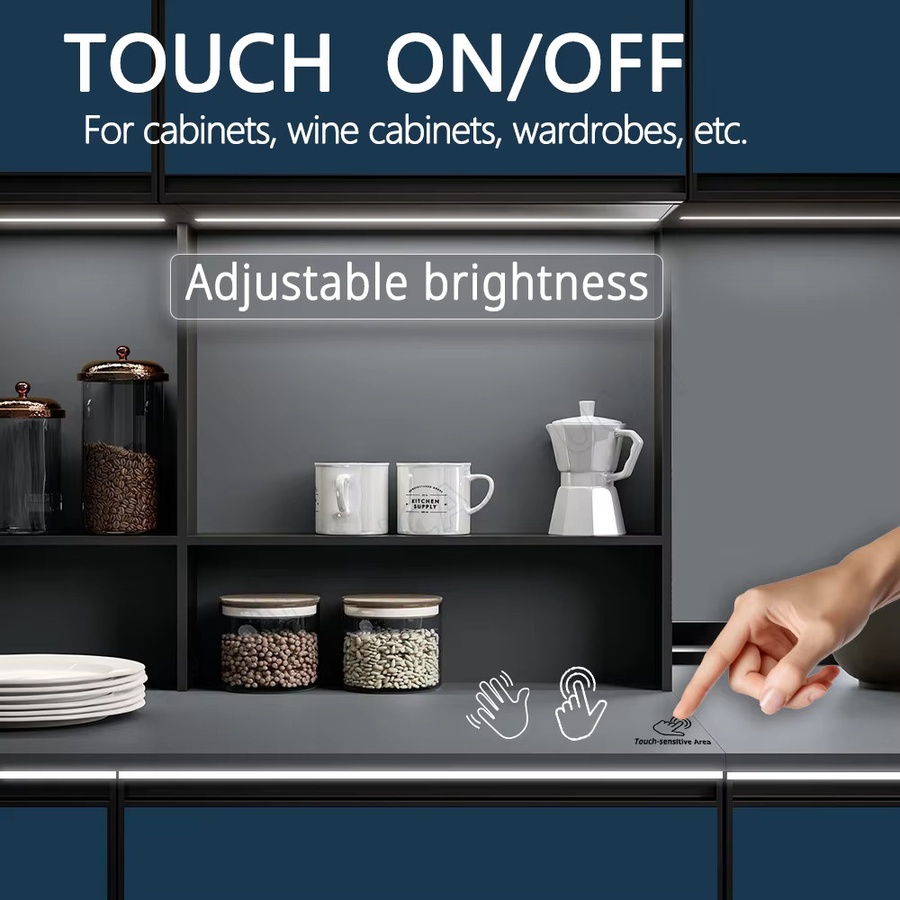 Dimmbarer Touch-Schalter für LED-Beleuchtung, 3,7-24V Durchdringender Berührungssensor für Holzpaneele, Durchmesser: 8 cm, in Schwarz oder Weiß - Bild 2