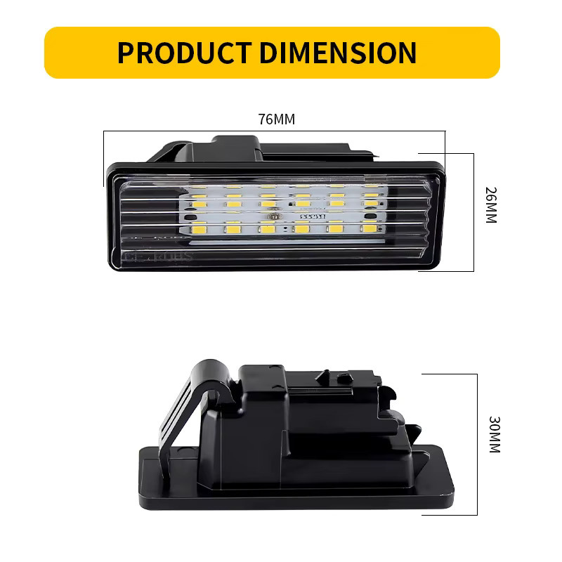 2er Set LED-Nummernschildbeleuchtung APMATAUTO in Schwarz für Peugeot und Citroen, OEM 9815225980 27310588 - Bild 2