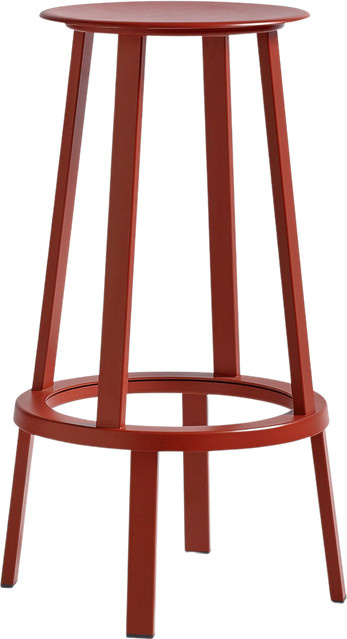 HAY Revolver Barhocker aus Stahl in Rot im Industrial Design - Bild 1