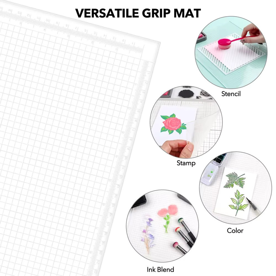 Wiederverwendbare Anti-Rutsch-Griffmatte aus Photopolymer in Transparent, A4-Format zur Fixierung von Schablonen, Stempeln oder Tintenmischungen - Bild 2