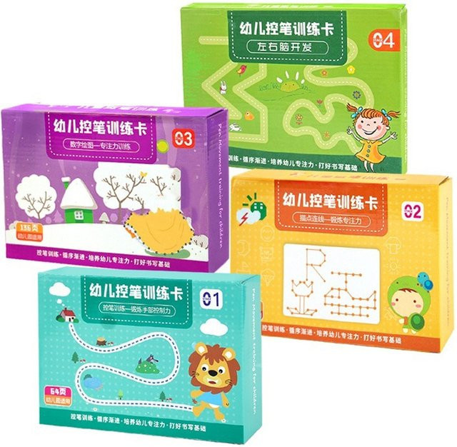 Hopk Magisches Tracing-Arbeitsbuch-Set für Kinder mit Zeichenstiften und Radiergummi, wiederverwendbares Lernbuch zum Schreiben in Mehrfarbig - Bild 1