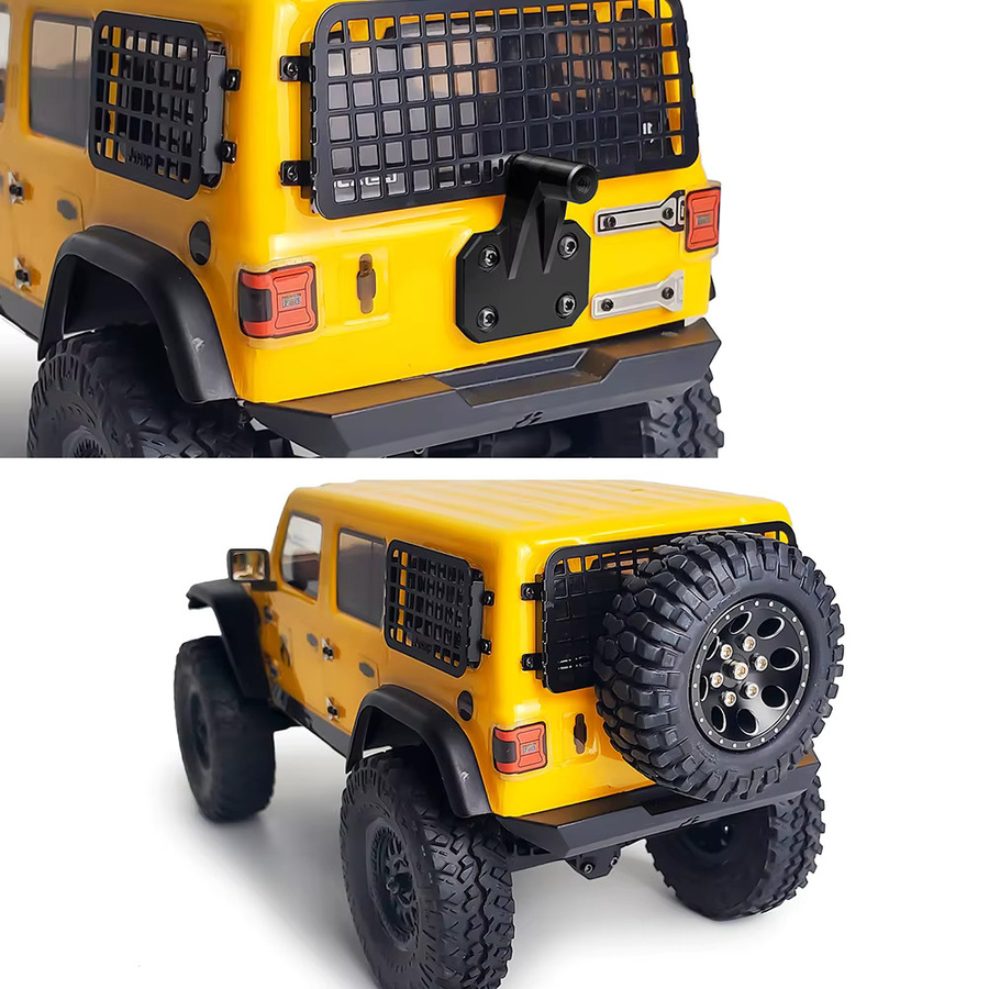 MIBIDAO Zurück Reserverad Halterung, RC Crawler Auto Modell, 1:24, Schwarz, Metall - Bild 3