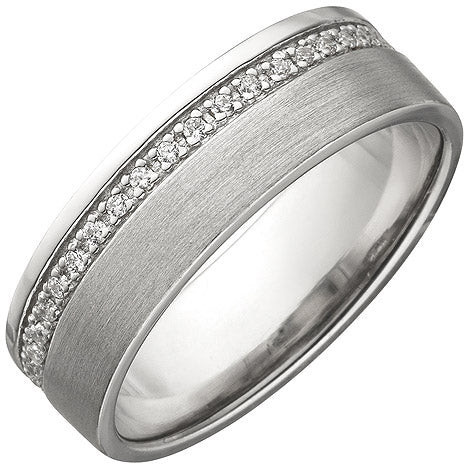Colfem Ring 925 Sterling Silber, matt, Zirkonia, Damen, Ringgröße 58 - Bild 1