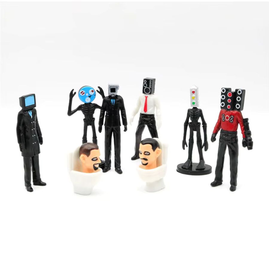 Bandai Skibidi Toilettenmann Actionfigur Set aus PVC mit Kamera Mann TV Mann und Lautsprecher Mann in Multicolor - Bild 2