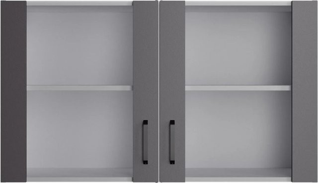 OPTIFIT Küchen-Hängeschrank Kiel420 mit Glastüren in Anthrazit Matt, B/T/H: 100 x 34,6 x 57,6 cm - Bild 1