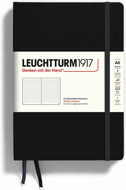 LEUCHTTURM1917 Notizbuch Medium Hardcover dotted schwarz A5 - Bild 1
