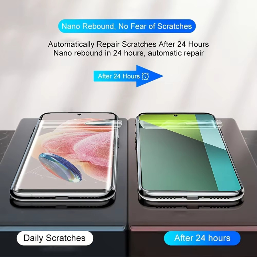 4er-Pack Xiaomi Ultra HD Hydrogel Displayschutzfolien für Redmi Note 14 13 12 Pro 14S 12S 11S 14R 14C 13C 12C 10A 9A in Transparent - Bild 2