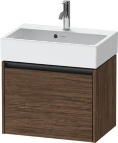 Duravit Waschtischunterschrank Ketho.2 Compact, wandhängend, 1 Auszug, Nussbaum dunkel, B/T/H: 58,4 x 39 x 44 cm - Bild 1