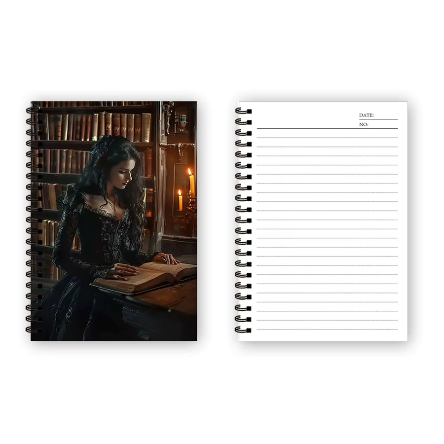 Goth-Girl Notizbuch und Tagebuch mit linierten Seiten in Schwarz und Multicolour für Damen und Herren - Bild 4