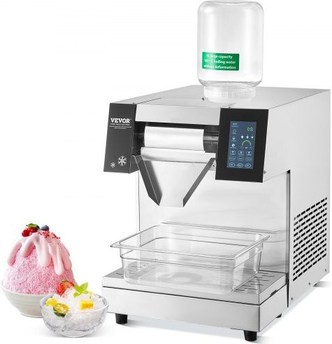VEVOR Kommerzielle Schneeflocken-Eismaschine aus Edelstahl mit Touch-LCD und Luftkühlsystem, Silber - Bild 1