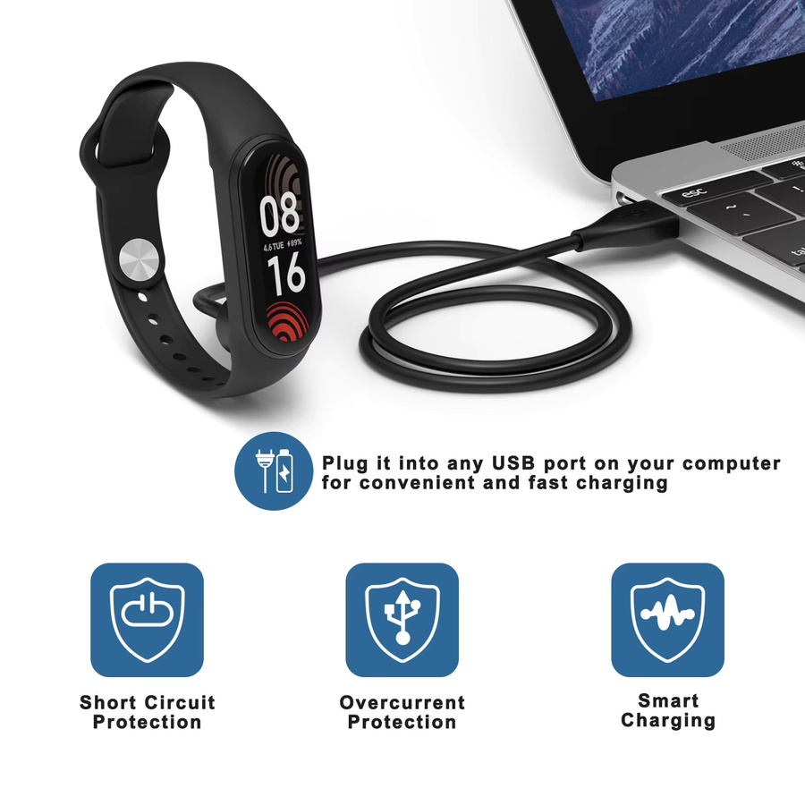 Xiaomi USB-Ladekabel, magnetische Ladestation, Schwarz, Mi Band 5 6 7 - Bild 3