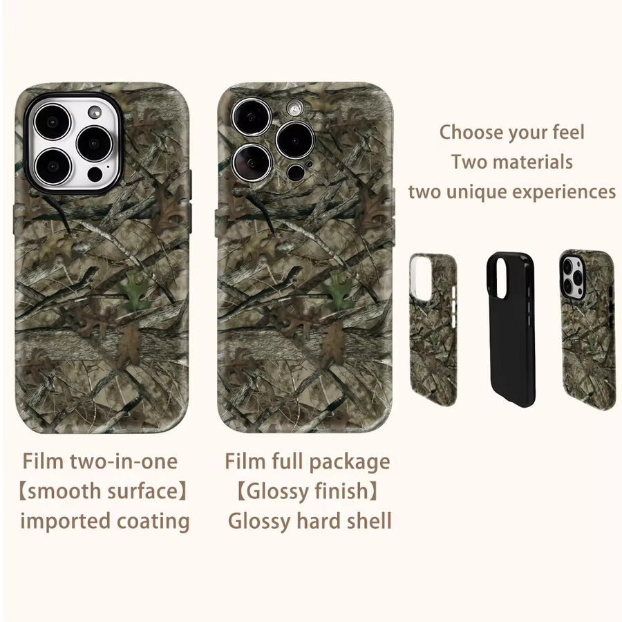 Potdemiel Zweigblätter Camouflage Handyhülle für iPhone in Multicolor mit doppelschichtiger Rückseite - Bild 3