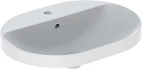 Geberit Einbauwaschtisch VariForm aus Keramik in Weiß, oval mit Überlauf, Breite: 60 cm, Tiefe: 45 cm - Bild 1