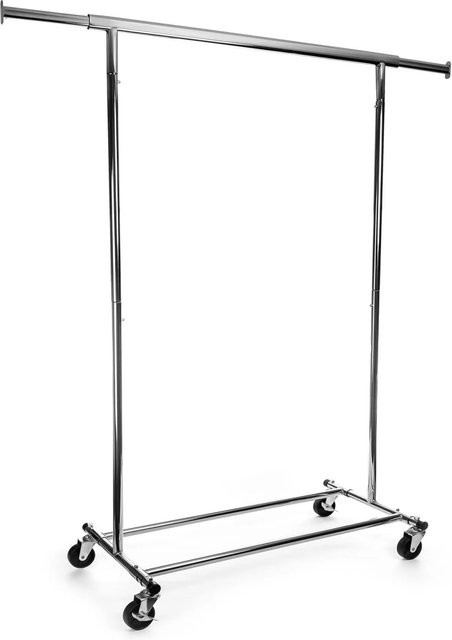 BigDean Kleiderständer aus Stahl mit Rollen und ausziehbarer Kleiderstange, belastbar bis 90 kg - Bild 1