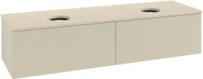 V&B Waschtischunterschrank Antao mit Frontstruktur und Beleuchtung, Farbe Botti Grey Lacquered, B/T: 160 x 50 cm - Bild 1