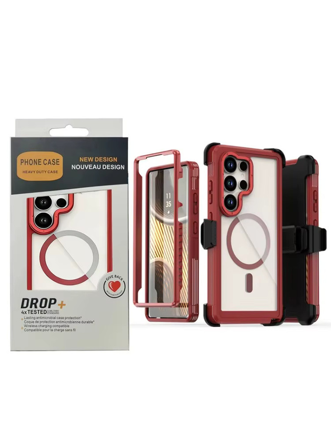 Samsung Armor Anti-Drop XT MagSafe Schutzhülle mit Ott Box Cover und Clip für Samsung Galaxy S26Ultra S25 S24 FE Plus in Grün - Bild 7