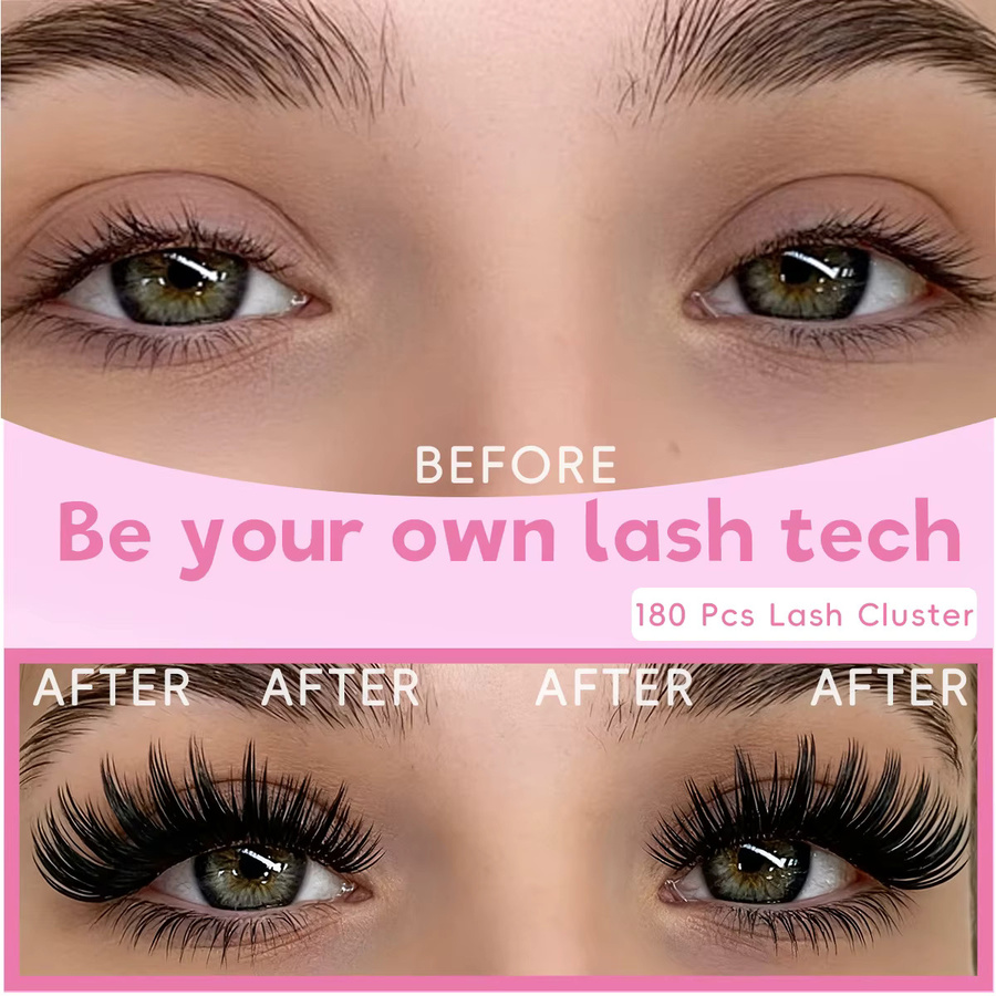 zhonghuirong Falsche Wimpern, 200 Cluster, natürlich, Unisex - Bild 3