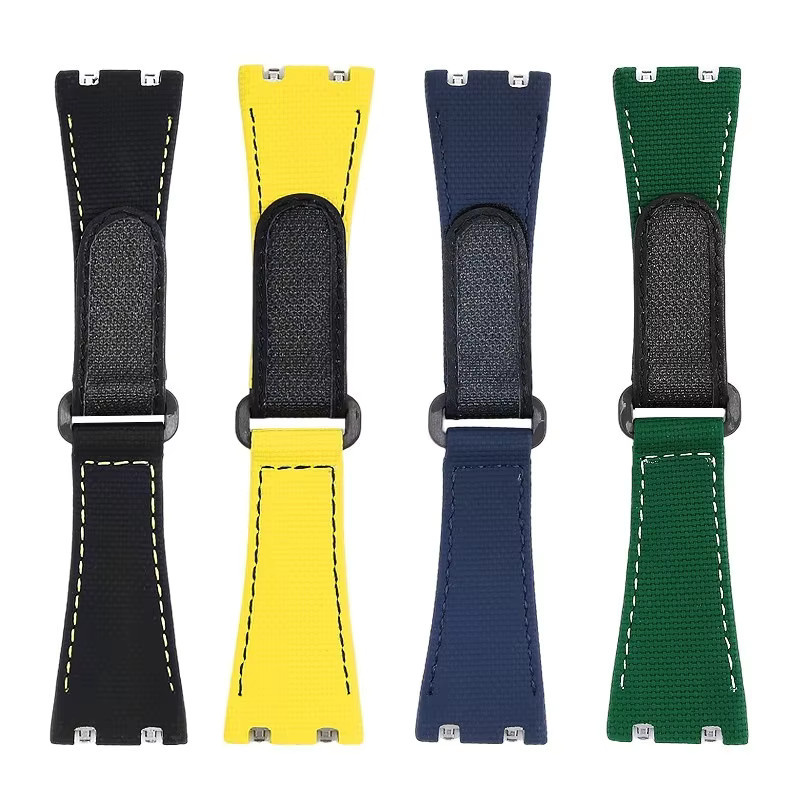 Nexuiz Uhrenarmband Klettverschluss, Fluorkautschuk, Schwarz, Herren - Bild 5