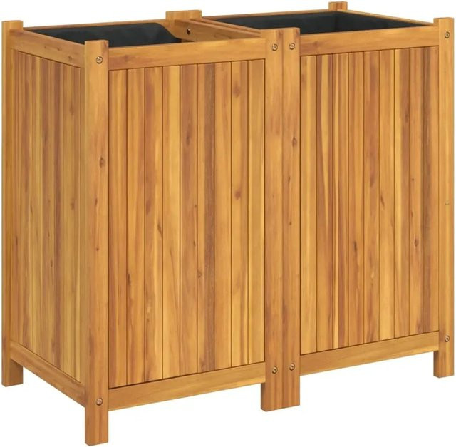 vidaXL Pflanzkübel aus Akazien-Massivholz mit Einlage B/T/H: 84 x 42 x 75 cm - Bild 1