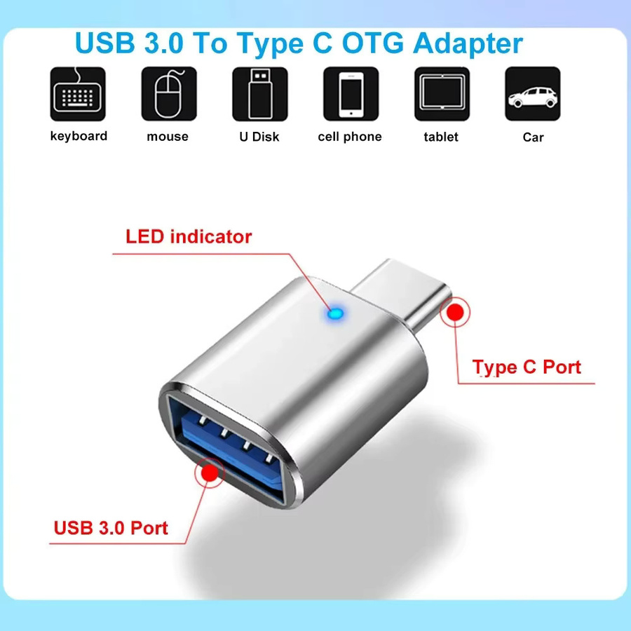 NNBILI USB 3.0 Typ-C auf USB-A OTG Adapter in Silber - Bild 4