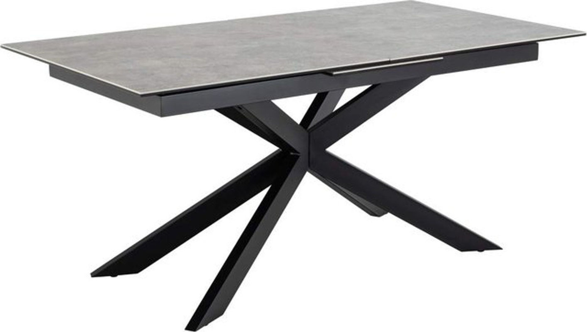 Irwine Ausziehtisch Modern in Grau mit Zusatzplatte und Stahlgestell, B/T/H: 168 x 90 x 75 cm bis 210 x 90 x 75 cm - Bild 1
