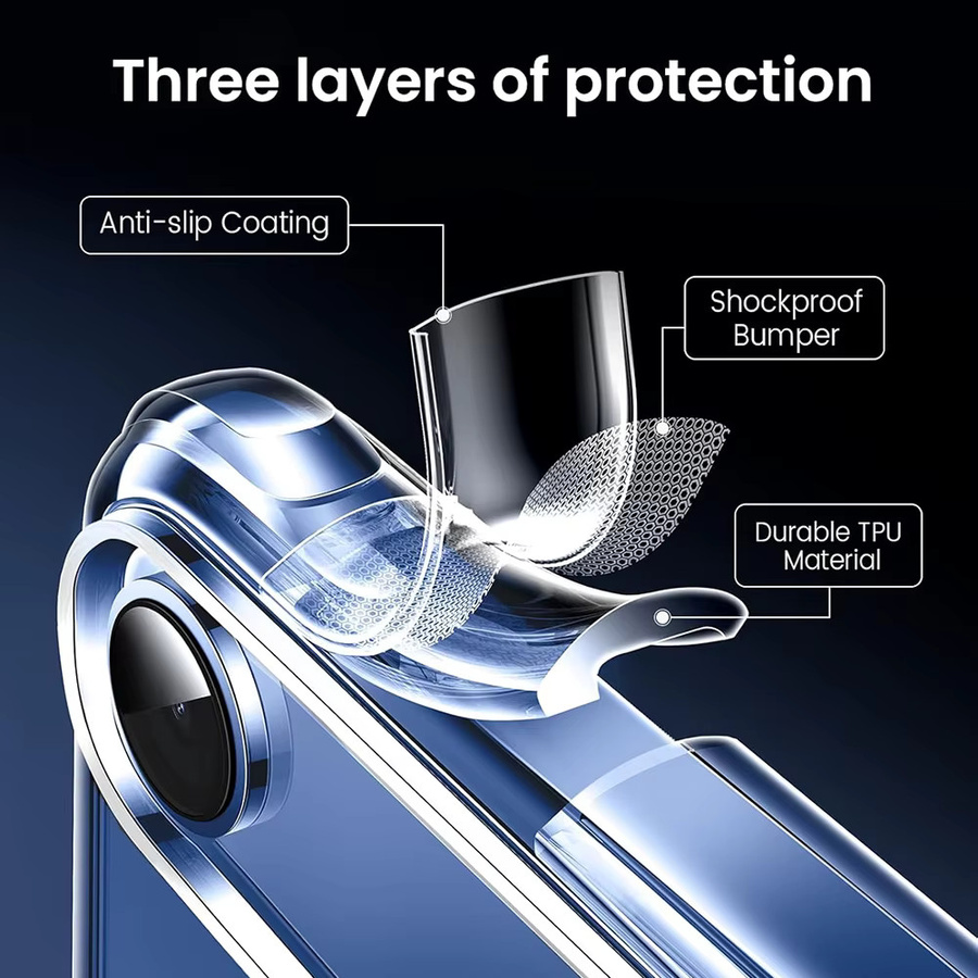 NYFundas Stoßfeste Handyhülle mit Anti-Gelb-Schutz, transparent, passend für iPhone 15, iPhone 16 Plus und iPhone Air - Bild 4