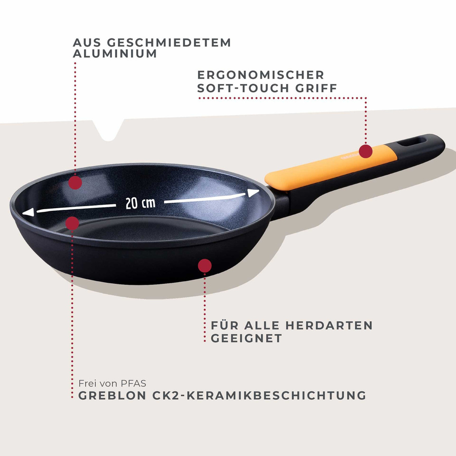 Fackelmann Bratpfanne Soft Collection aus Keramik in Schwarz, Ø 20 cm - Bild 3