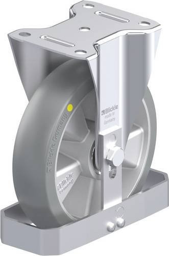 Blickle Stahlblech-Bockrolle B-ALTH 200K-AS-CO-FS in Silber/Grau mit 200mm Rad-Durchmesser und 400kg Tragfähigkeit - Bild 1