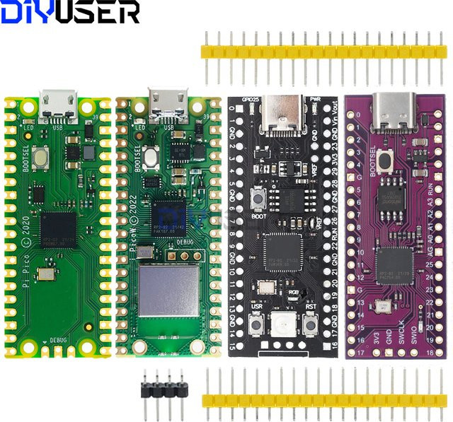Raspberry Pi Pico W Mikrocomputer mit RP2040 Dual-Core 264 KB ARM Cortex-M0+ Prozessor und WiFi in Schwarz - Bild 1