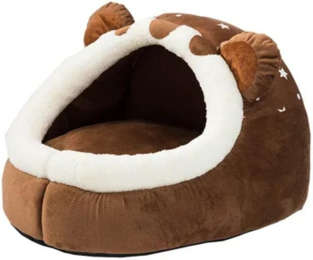 S-Pet Faltbares Haustierhaus aus 100% Baumwolle in Braun für Hunde und Katzen, 2,5 kg - Bild 1
