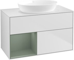 V&B Waschtischunterschrank Finion 100 in Weiß lackiert, Breite: 100 cm, Tiefe: 50,1 cm, Höhe: 50,1 cm - Bild 1