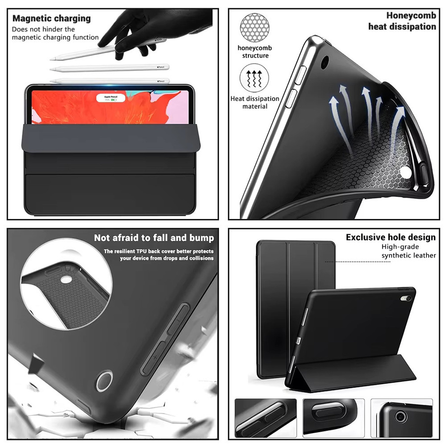 Stoßfeste Leder-Tablet-Hülle für Apple iPad und iPad Mini in Pink oder Schwarz - Bild 2