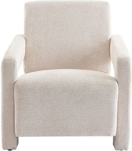 Vente-unique Sessel Isparta mit gerader Rückenlehne und Armlehnen in Beige, B/T/H: 65 x 65 x 65 cm - Bild 1