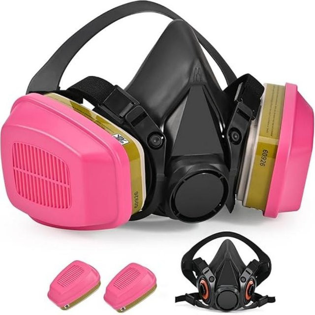 HFYSF Atemschutzmaske 6200 Schwarz, Halbmaske zum Schutz vor organischen Dämpfen und chemischen Gasen, Filter-Gasmaske für die Arbeitssicherheit - Bild 1